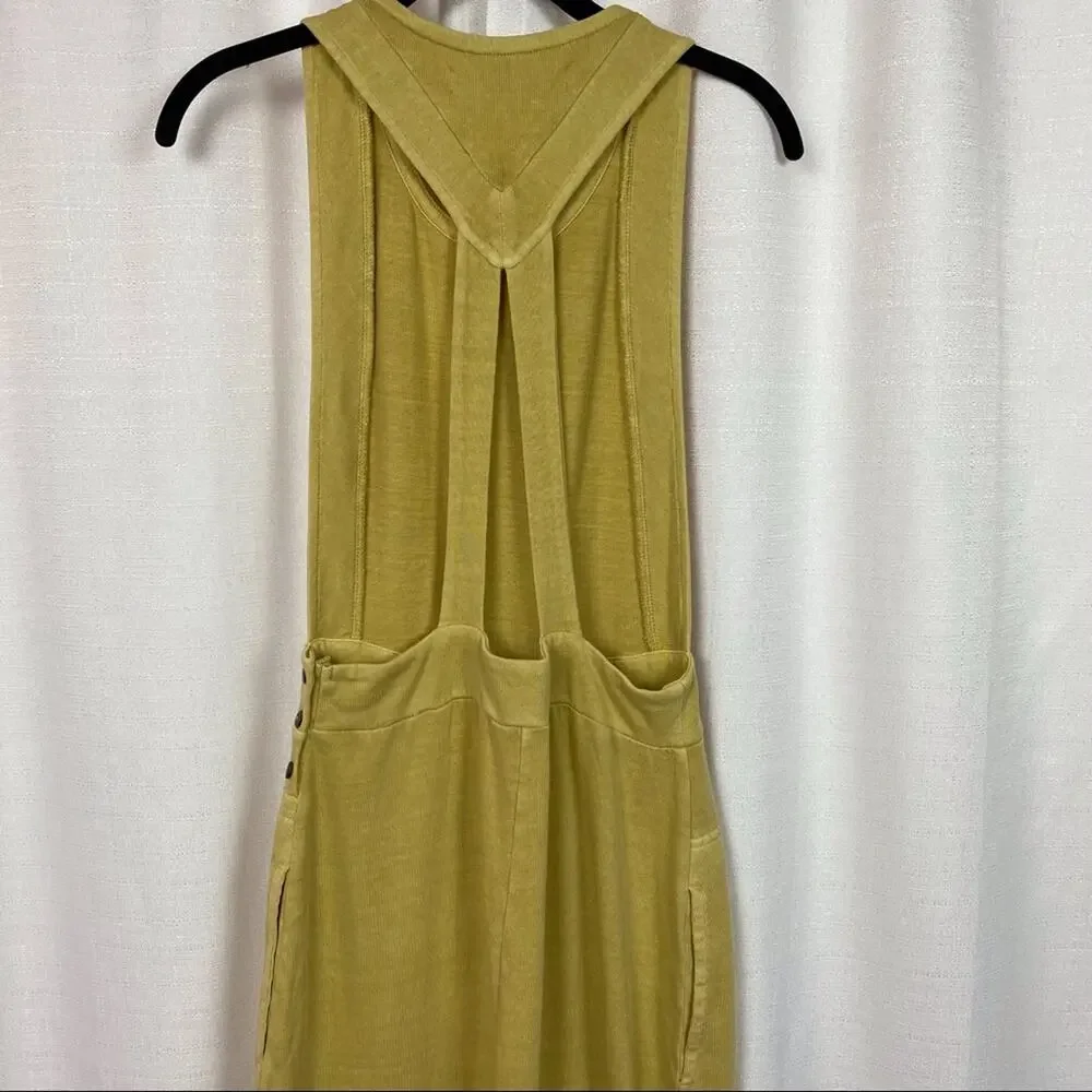 Free People Beach Light Yellow Sunrise Pinafore Jumper Sz.XS NWT